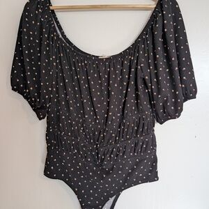 Chocolate Black and Pink Floral Bodysuit